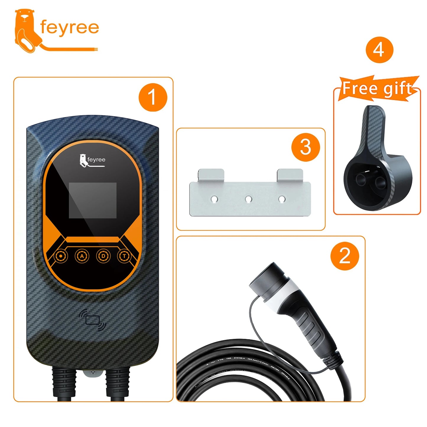 Electric Vehicle Wallbox Charger - Adjustable 7.6kW-22kW EV Charging Station