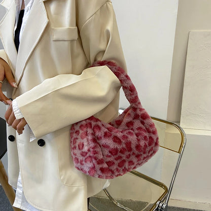 Luxury Plush Leopard Handbag