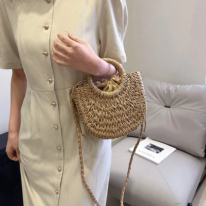 Luxury Woven Half-Moon Bag