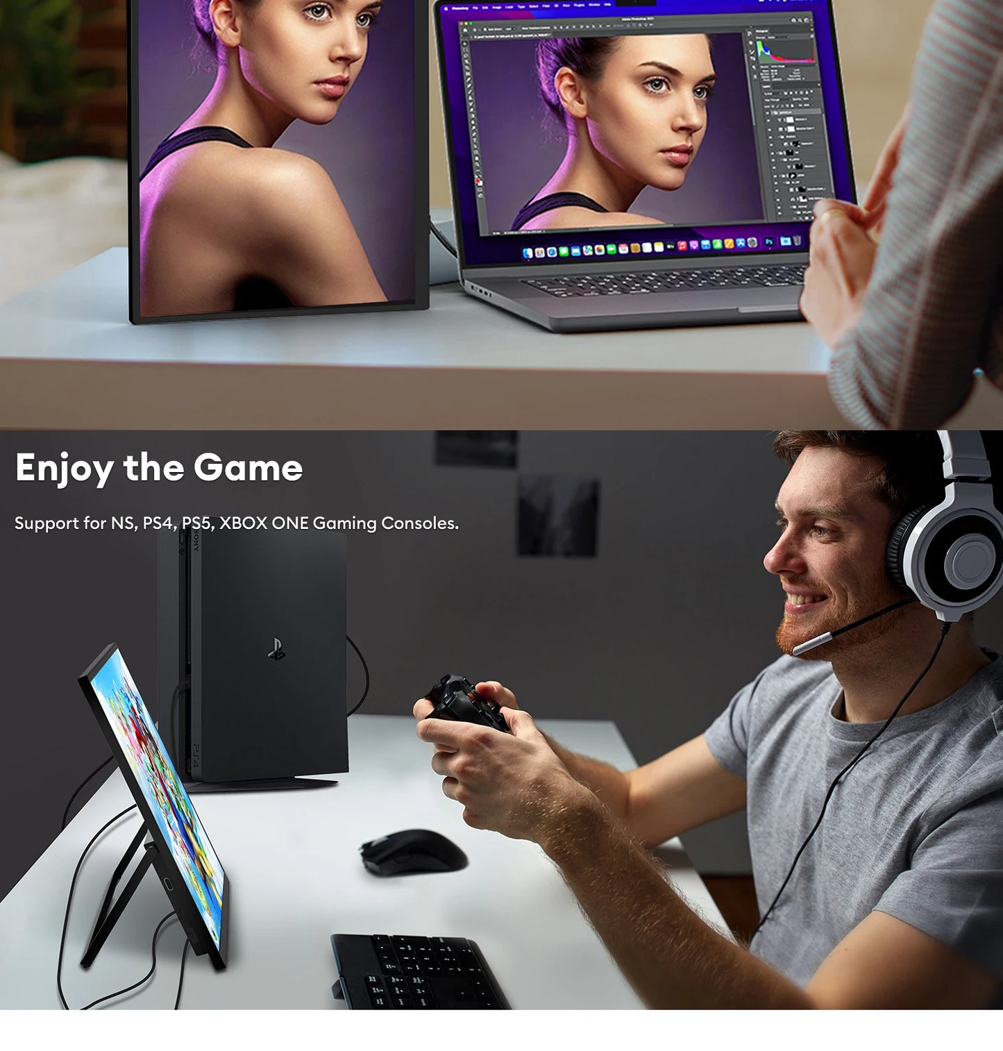 15.6" Full HD Ultra-Slim Portable Monitor - 100% sRGB HDR10 Display