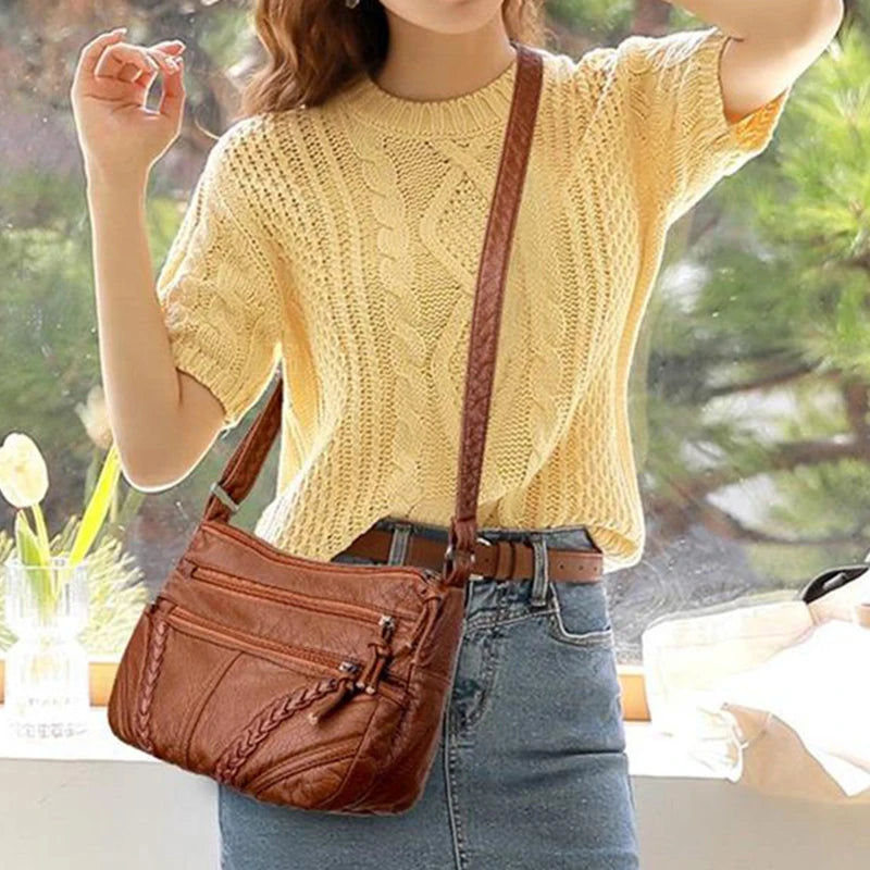 Luxury Vintage Leather Bucket Bag