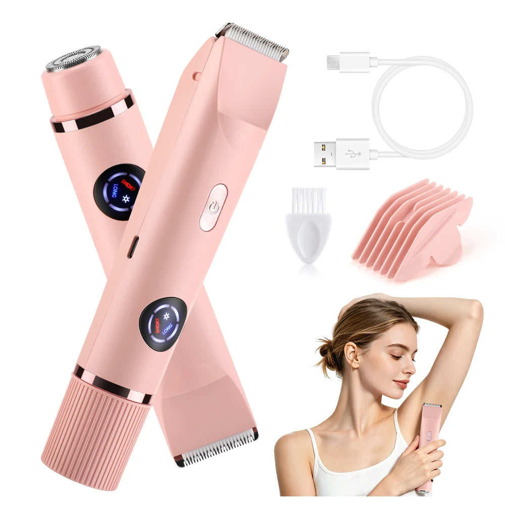2-in-1 Dual Head Electric Shaver & Bikini Trimmer for Women - 1