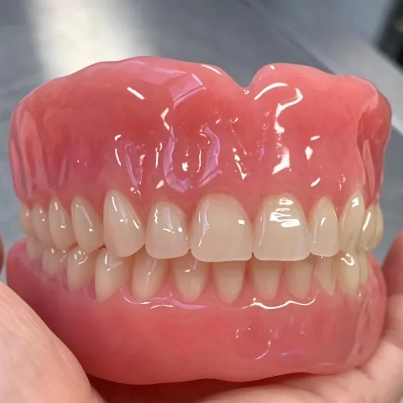 Natural Silicone Cosmetic Dentures - Removable Upper & Lower Smile Enhancer - 1