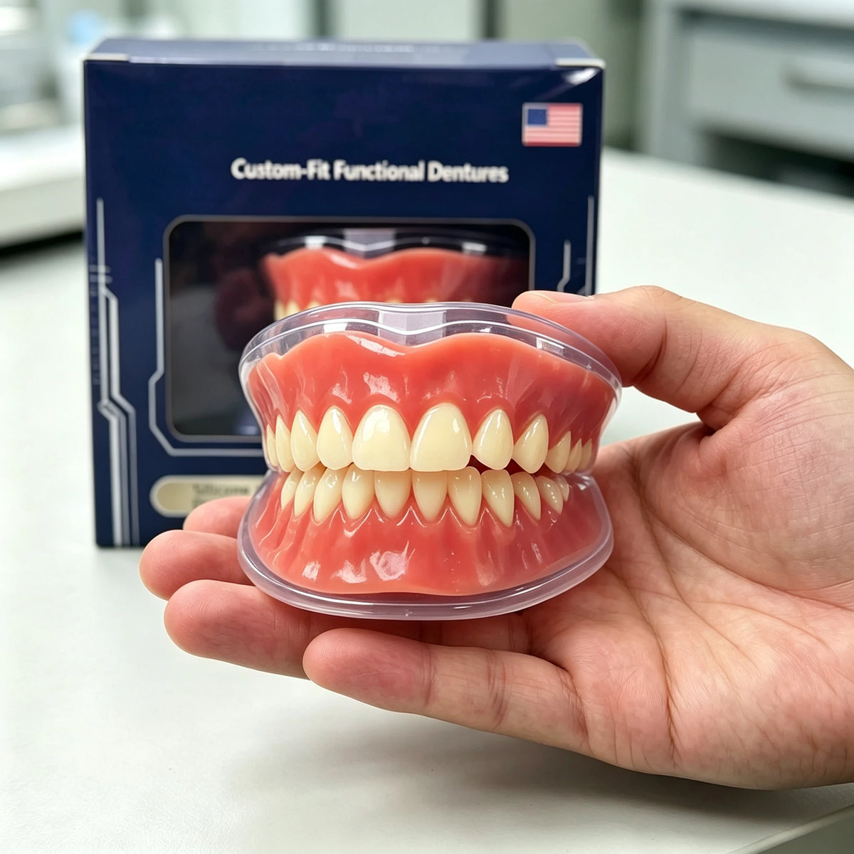Custom-Fit Silicone Denture Set for Natural Smile & Comfortable Daily Use
