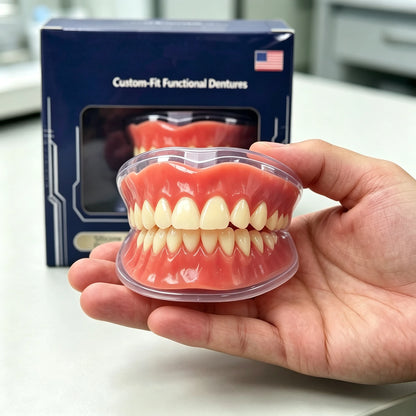 Custom-Fit Silicone Denture Set for Natural Smile & Comfortable Daily Use