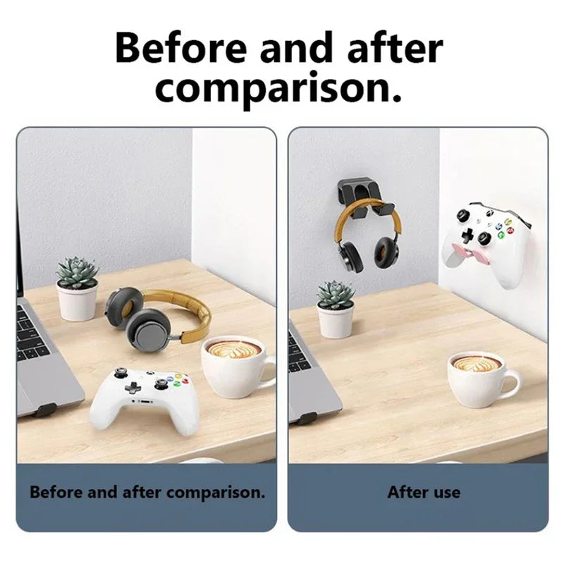 Universal Wall Mount Game Controller Holder - Space-Saving Hanger & Rack
