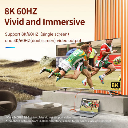 ORICO 240W USB4 Cable: 40Gbps Fast Data Transfer & 8K Video Display