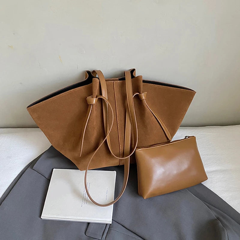 Luxury Retro Suede Shoulder Tote