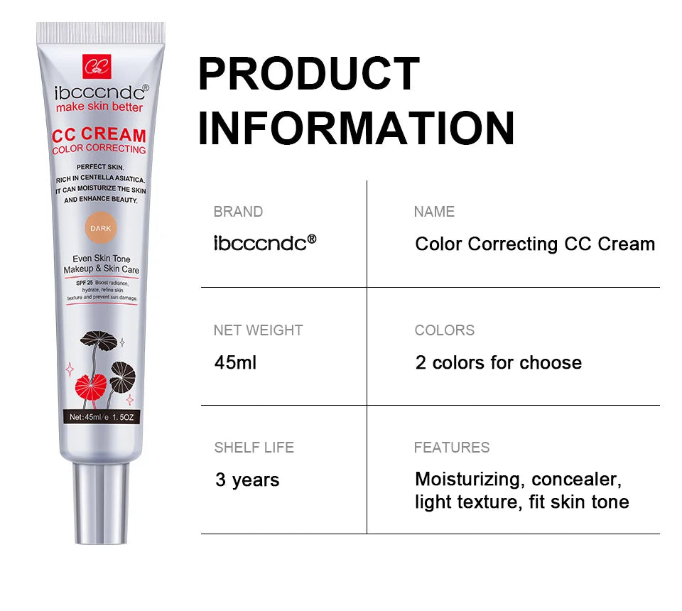 Color Correcting CC Cream - Full Coverage Moisturizing Foundation