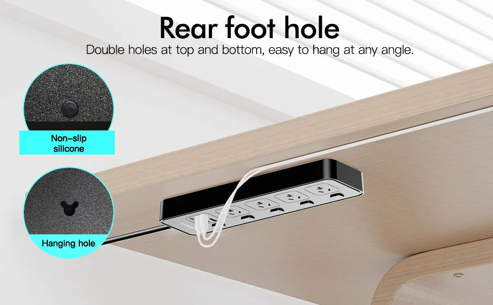 Australian Multi-Plug Power Board with 6 USB Fast Charging Ports & Switches - 12
