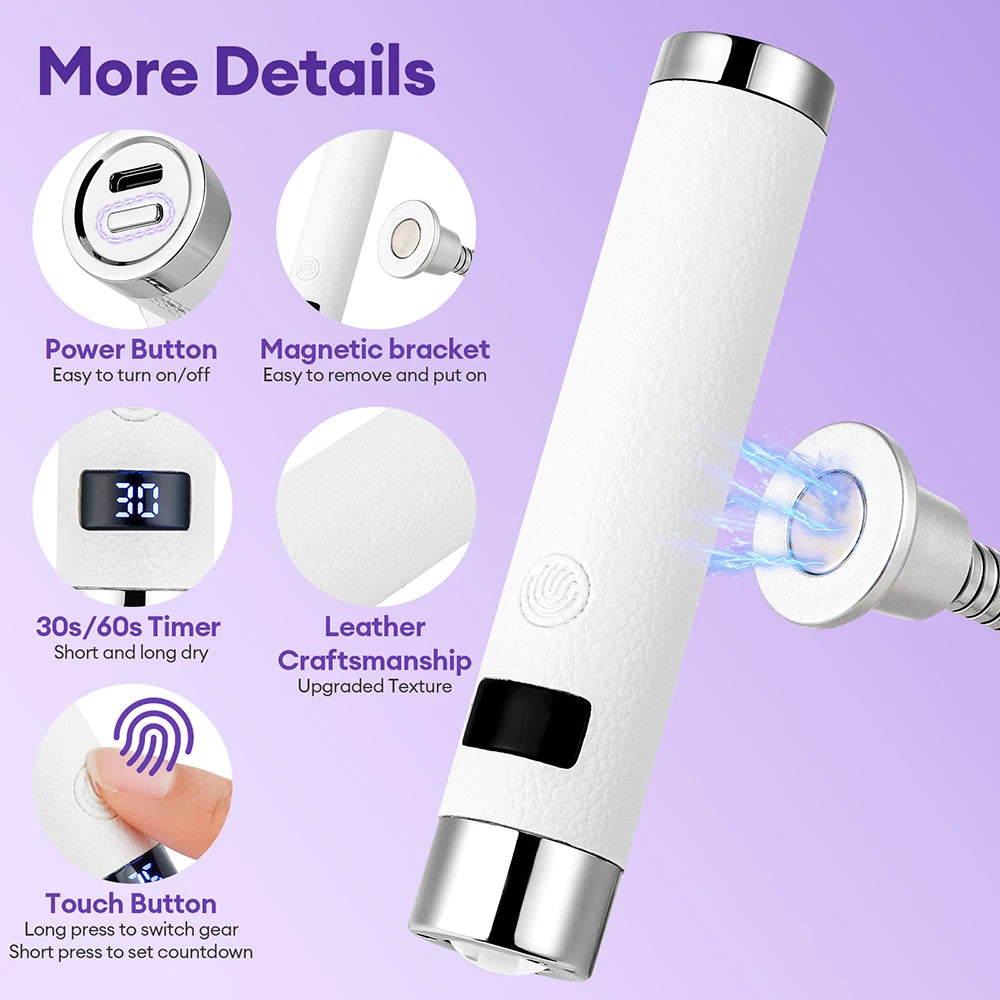2-in-1 Auto-Sensing UV LED Nail Lamp & Handheld Dryer
