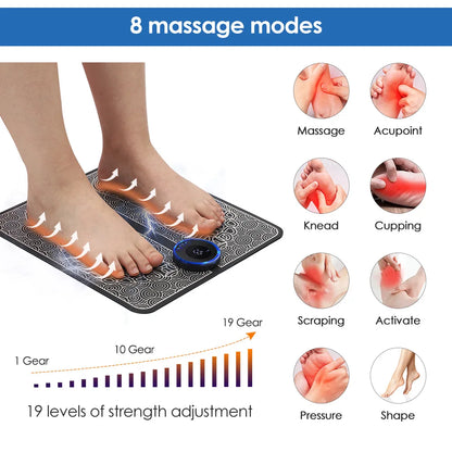 EMS Electric Foot Massager Pad - Pain Relief & Muscle Stimulator