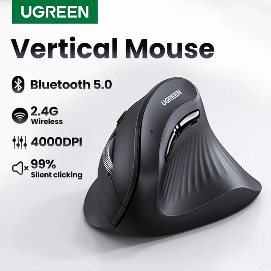 Ergonomic Wireless Vertical Mouse - Bluetooth & 2.4G Rechargeable Mouse