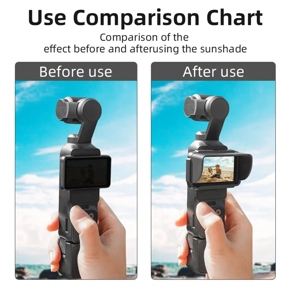 Sun Shade for DJI Osmo Pocket 3 - Anti-Glare Screen Hood & Light Shield - 21