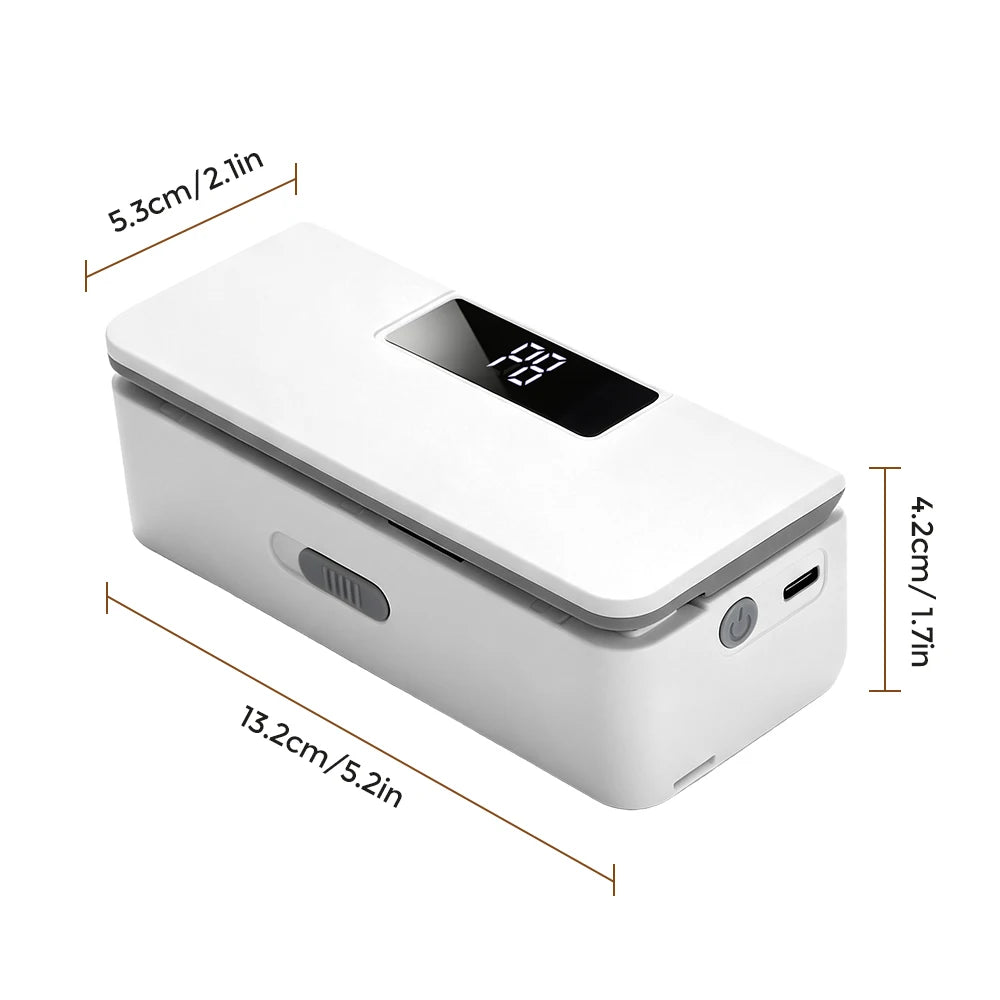 Portable Rechargeable Mini Bag Sealer with Built-in Cutter and 8 Heat Levels