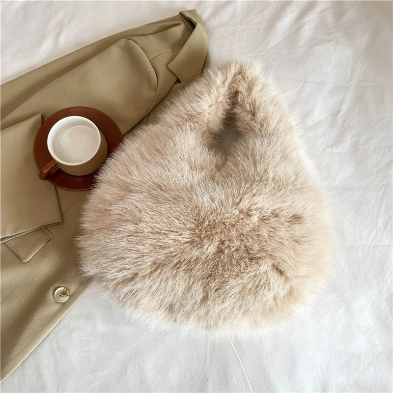 Luxury Soft Plush Bucket Bag