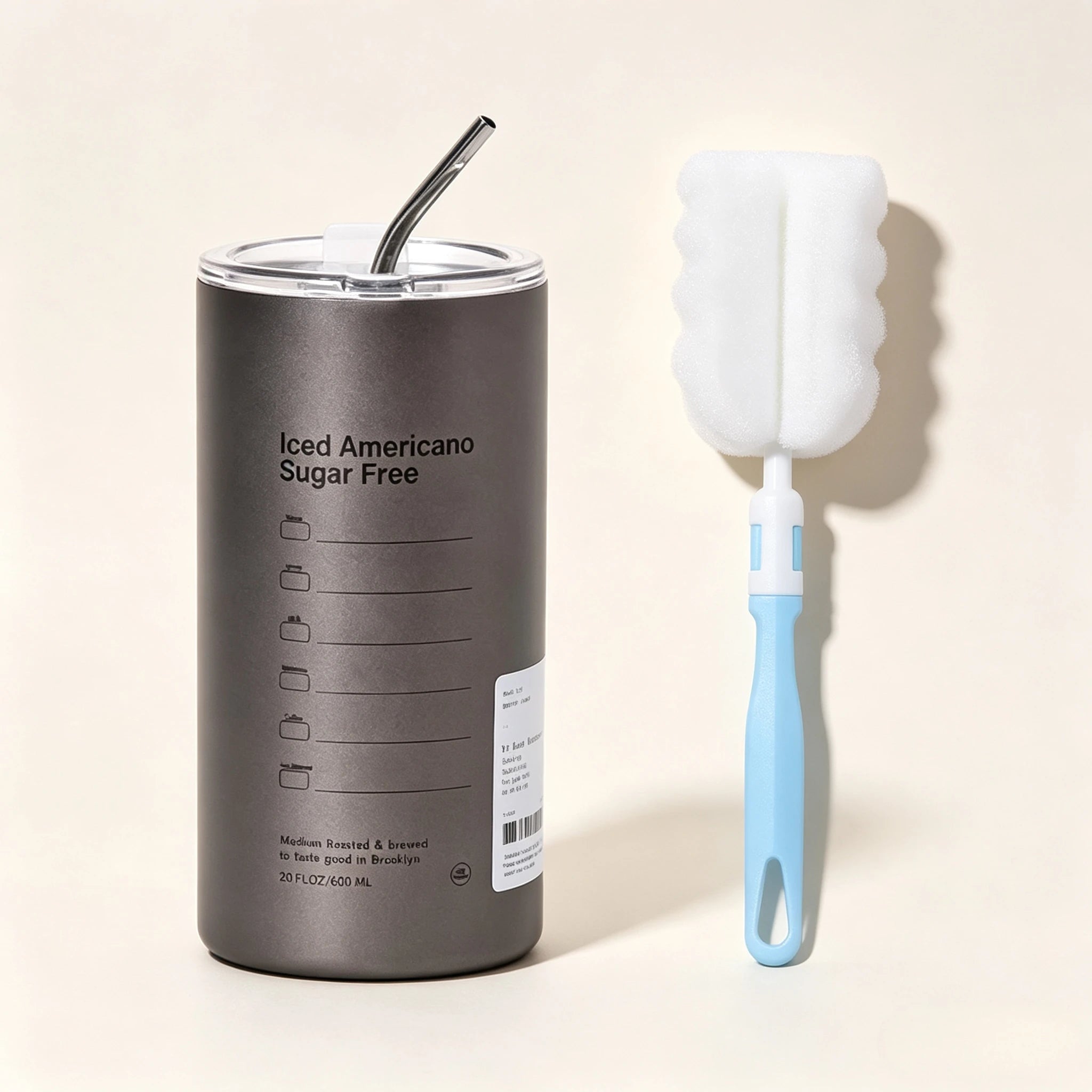 600ml Insulated Stainless Steel Coffee Mug with Straw – Portable Travel Cup - 7