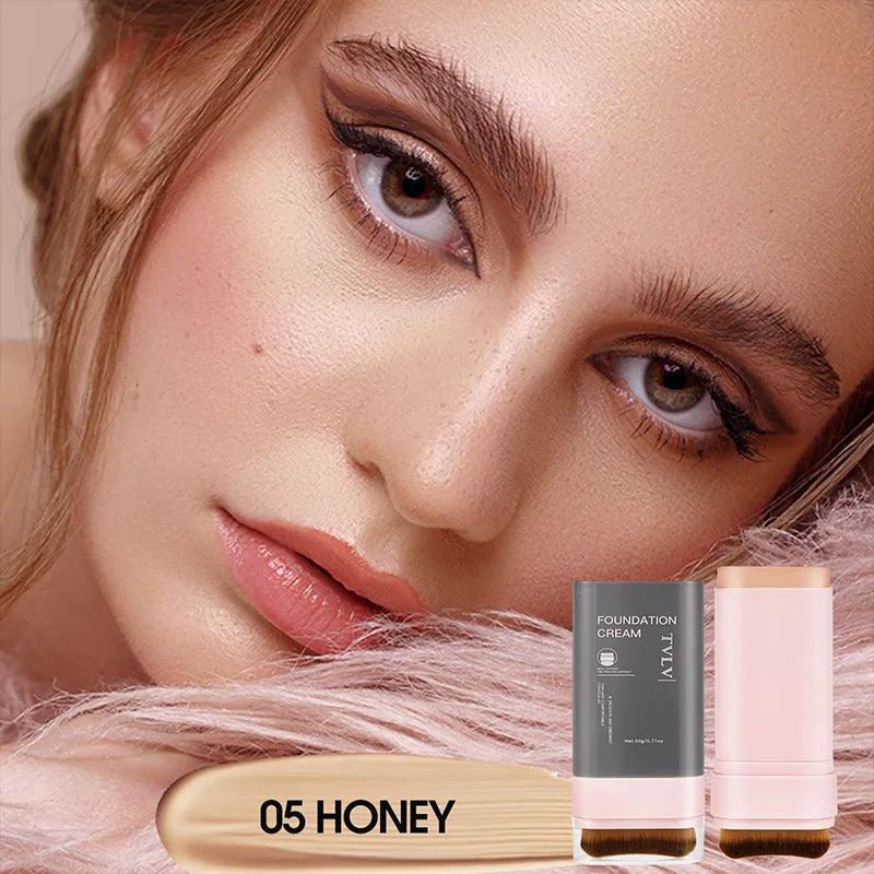 TVLV Concealing Foundation Stick - Waterproof Cream Foundation with Brush - 23