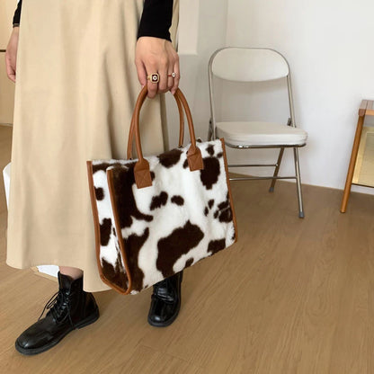 Leopard Faux Fur Tote