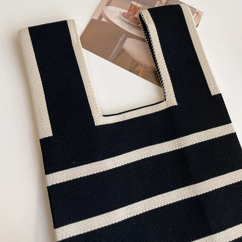 Luxury Knitted Stripe Tote