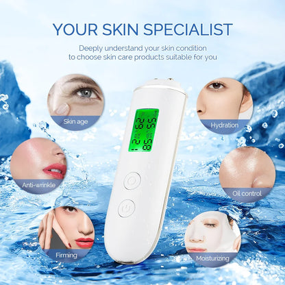 Smart Skin Moisture & Oil Analyzer - Face Hydration Tester