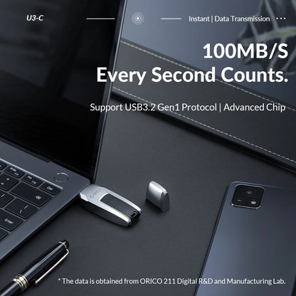 ORICO High-Speed Metal & Leather USB 3.2 Flash Drive - Portable Storage