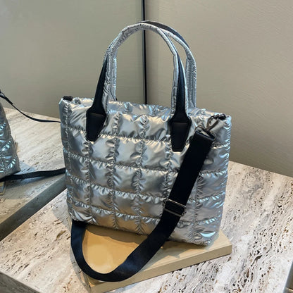 Luxury Quilted Puffy Tote Bag