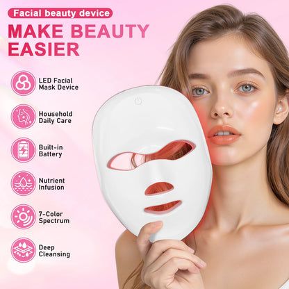 7-Color LED Photon Therapy Facial Mask - Cordless Skin Rejuvenation Device