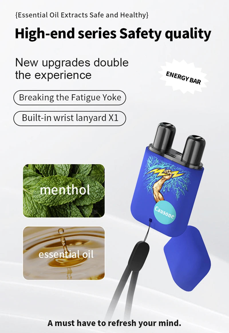 Double-Hole Nasal Energy Stick - Refreshing Aromatherapy Inhaler for Focus & Energy