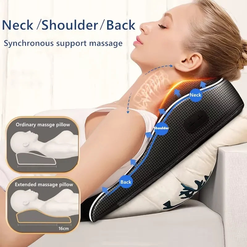 Electric Neck & Back Massage Pillow with Heat & Deep Tissue Kneading - 5