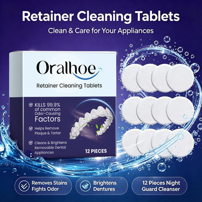 Denture & Retainer Cleaning Tablets - Deep Cleansing Effervescent Dental Care