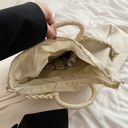 Luxury Woven Straw Bucket Bag