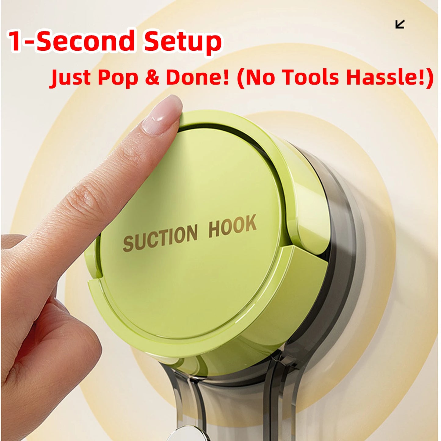 Heavy Duty Vacuum Suction Hooks | Traceless No-Drill Wall Hooks