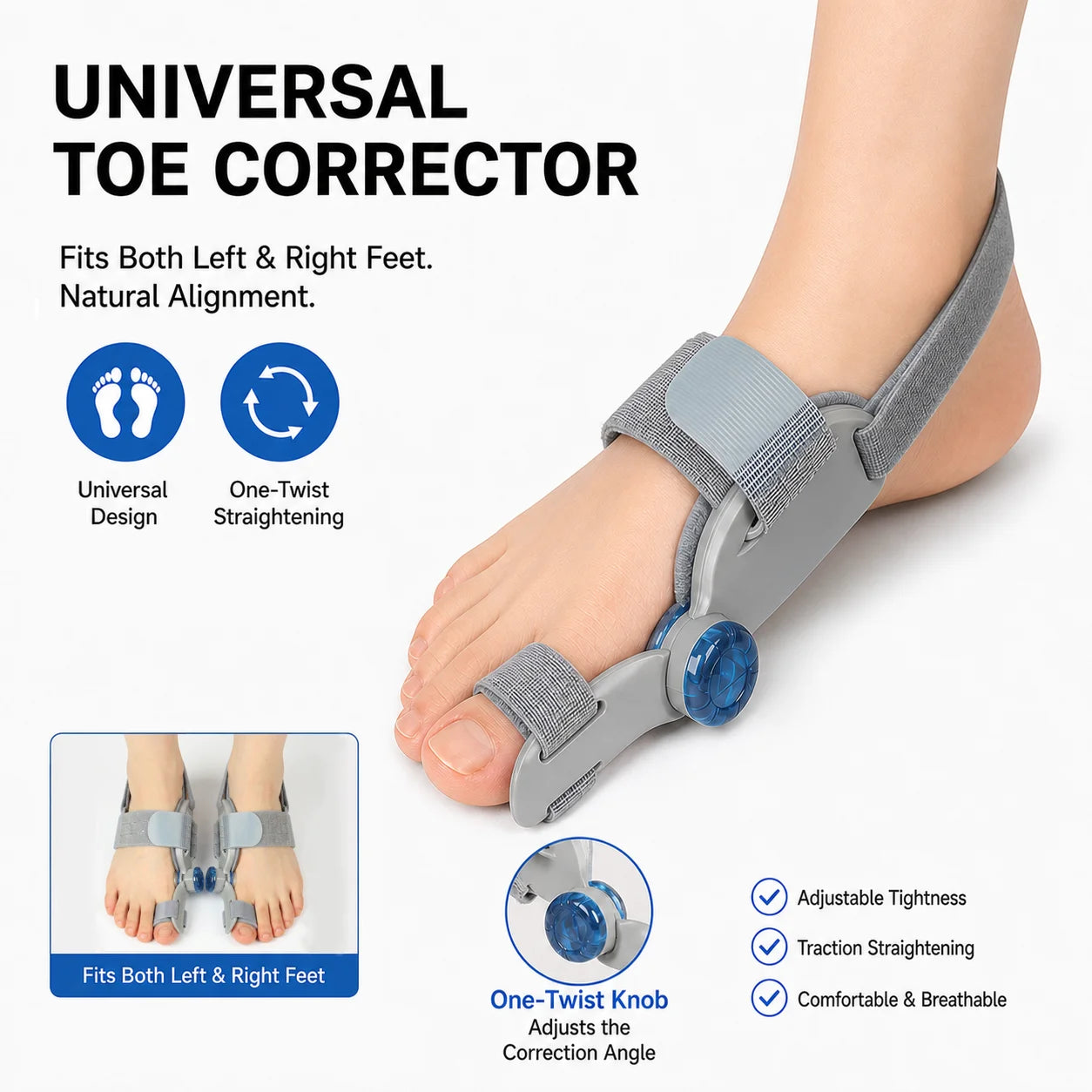 Adjustable Bunion Corrector & Toe Straightener Splint - 1