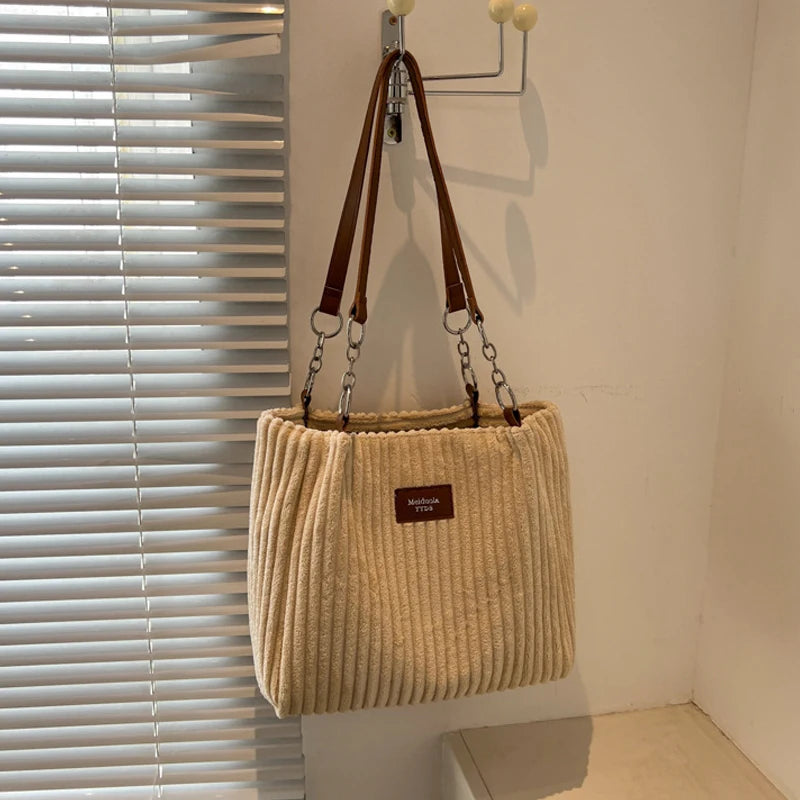Luxury Casual Corduroy Tote