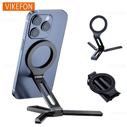 Foldable Magnetic Phone Stand for MagSafe - Aluminum Desktop Tripod
