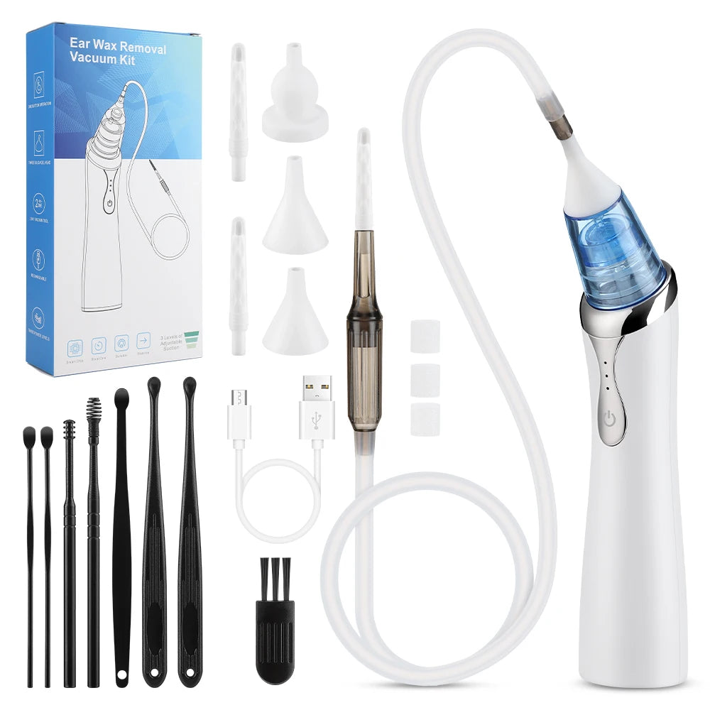 Electric Baby Ear Wax Removal Vacuum Cleaner with LED Light & 3 Suction Levels - 16