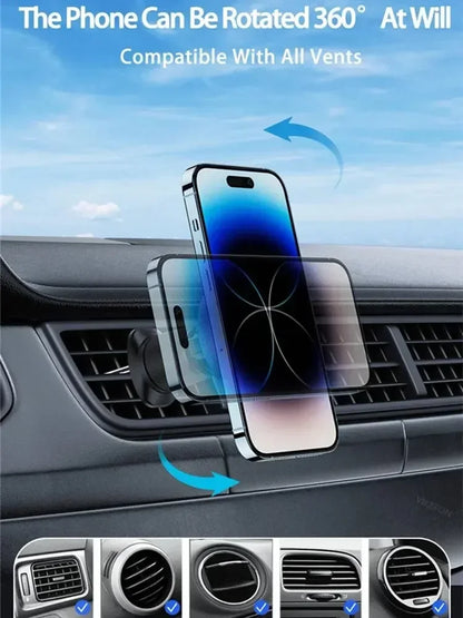 Magnetic Wireless Car Charger with Cooling Fan - 15W Fast Phone Mount