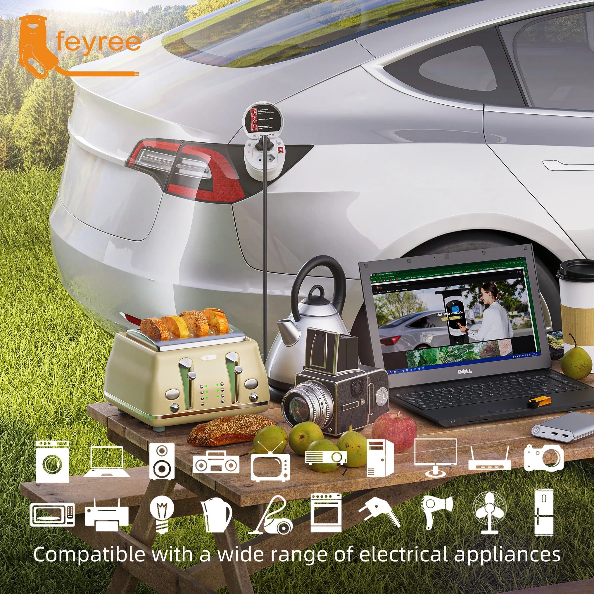Type 2 V2L Discharger Adapter for EVs - Power Your Devices On The Go - 16