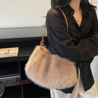 Luxury Plush Fur Shoulder Bag