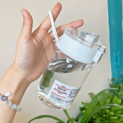 Clear Motivational Sports Water Bottle with Time Scale & Tea Infuser