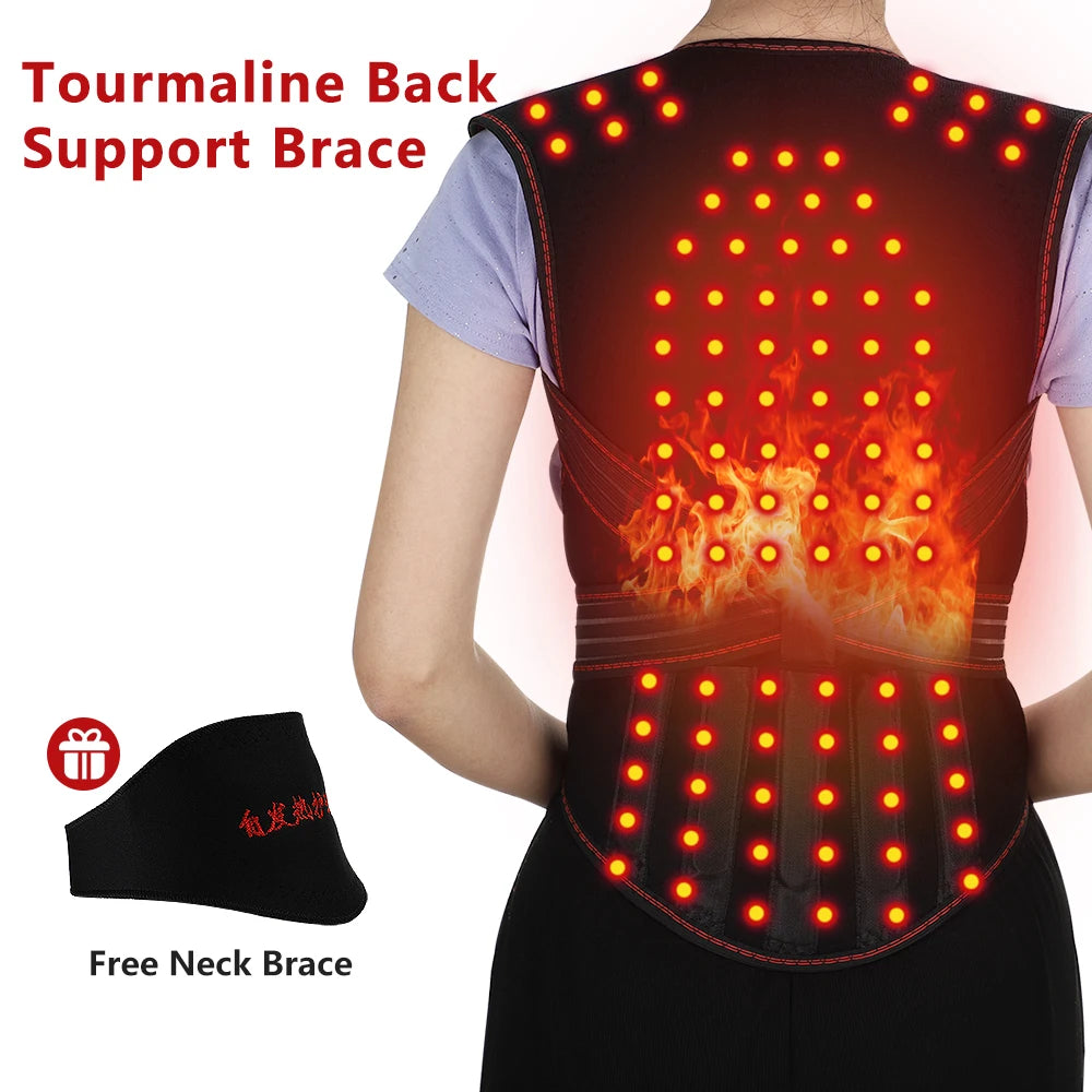 Self-Heating Tourmaline Magnetic Back & Waist Support Brace for Pain Relief - 17