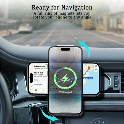 Magnetic Wireless Car Charger for iPhone 16 15 14 13 12 - 15W Fast Mount
