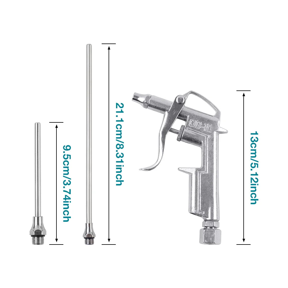 Pneumatic Air Blow Gun Compressor Attachment - Handheld Dust Blower Tool - 2