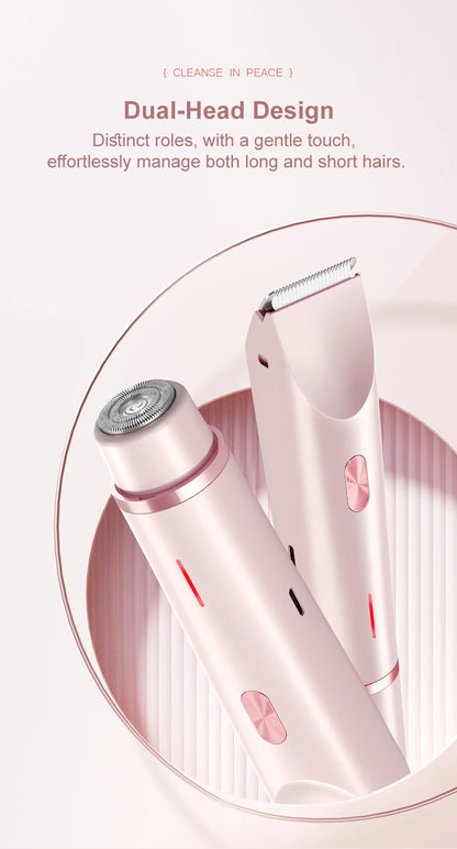 2-in-1 Waterproof Electric Women's Bikini Trimmer & Facial Hair Shaver