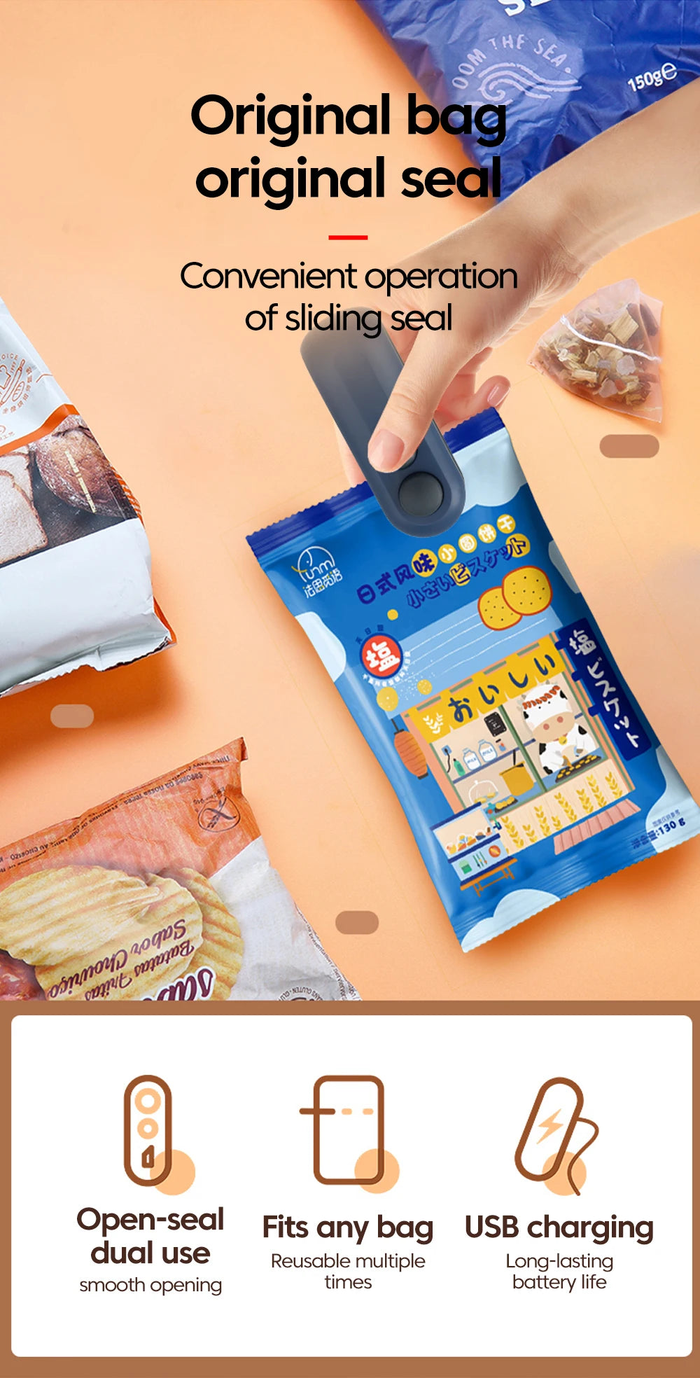 2-in-1 Mini Portable Heat Bag Sealer for Food Preservation & Storage - 17