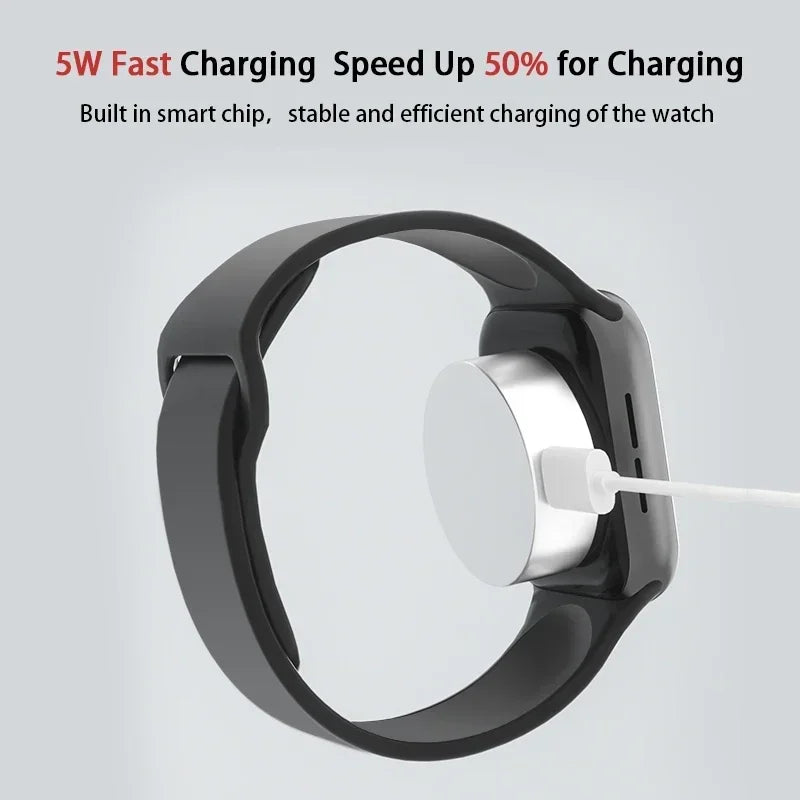 Portable Magnetic Wireless Charger for Apple Watch Series 1-10 & Ultra - 11