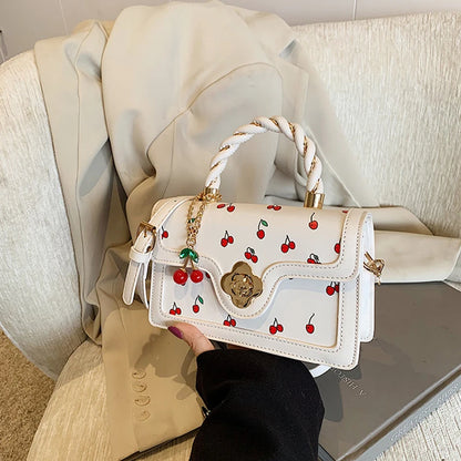 Luxury Cherry Print Crossbody Bag