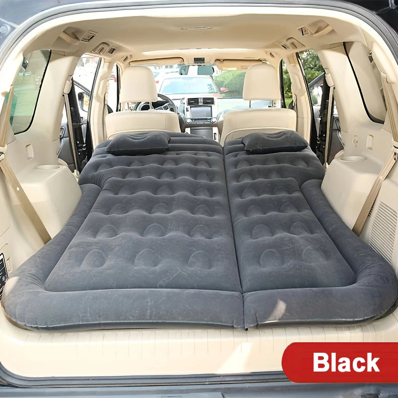 Universal Inflatable Car Air Mattress - Travel Bed & Portable Camping Mat with Pillows - 33