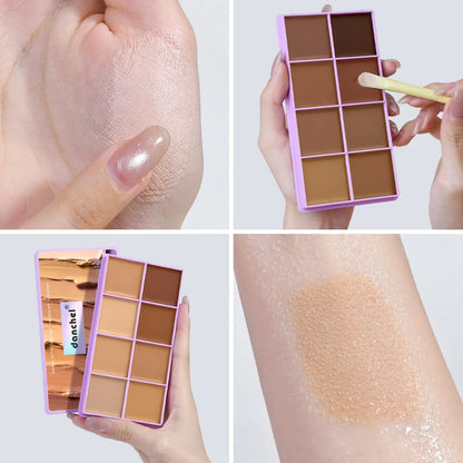 8-Shade Full Coverage Cream Concealer Palette Waterproof Makeup